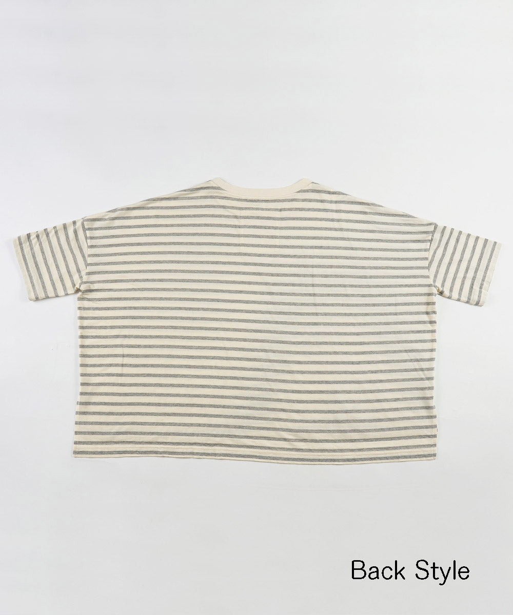 モイスト ボックス半袖Tシャツ ボーダー【レディース】