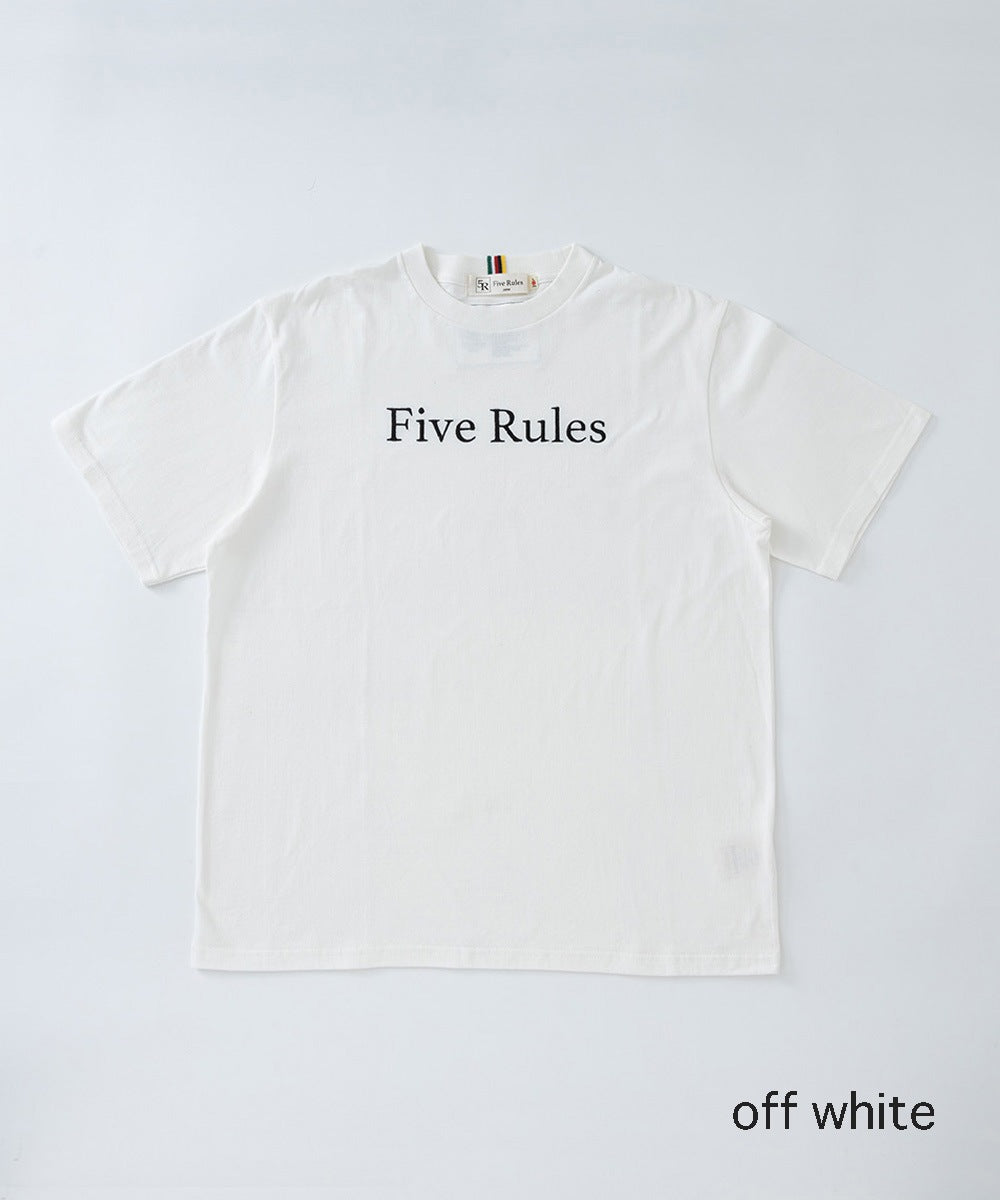 吊編み半袖Tシャツ(FiveRules刺繍)【コットン100%】