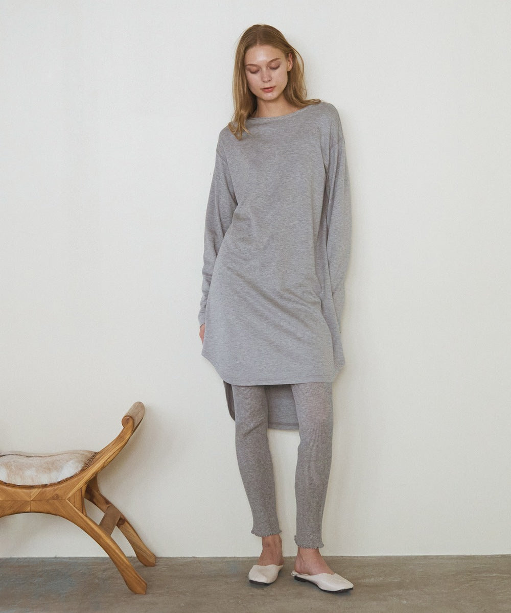 モイストチュニック丈長袖Tシャツ【ポンチ】