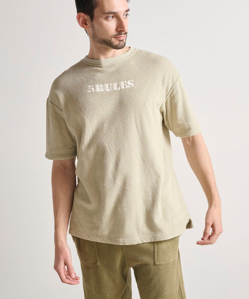 両面パイル半袖Tシャツ【コットン76%リネン24%】