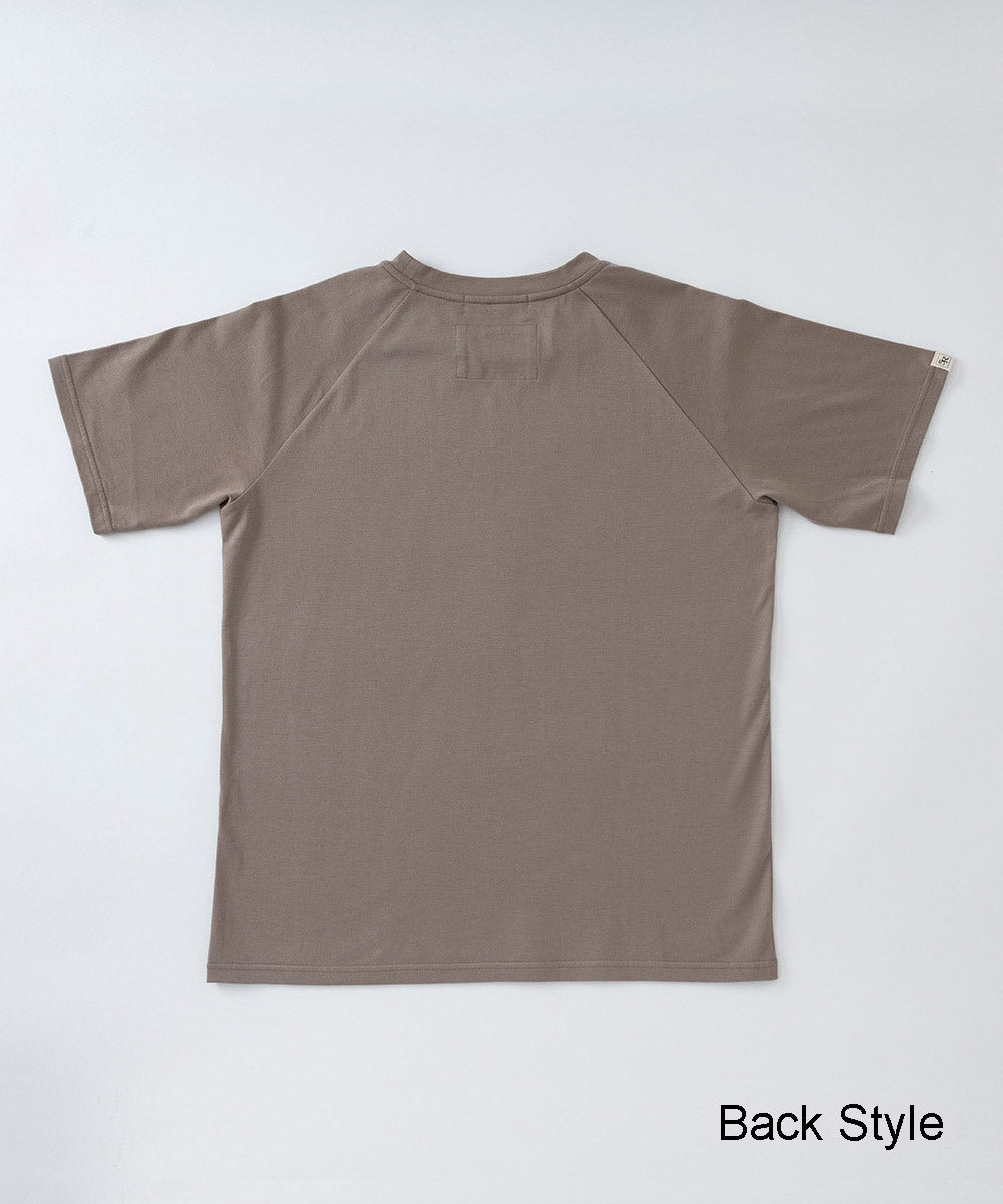 きれいめスプリットラグラン半袖Tシャツ【コットン100%】