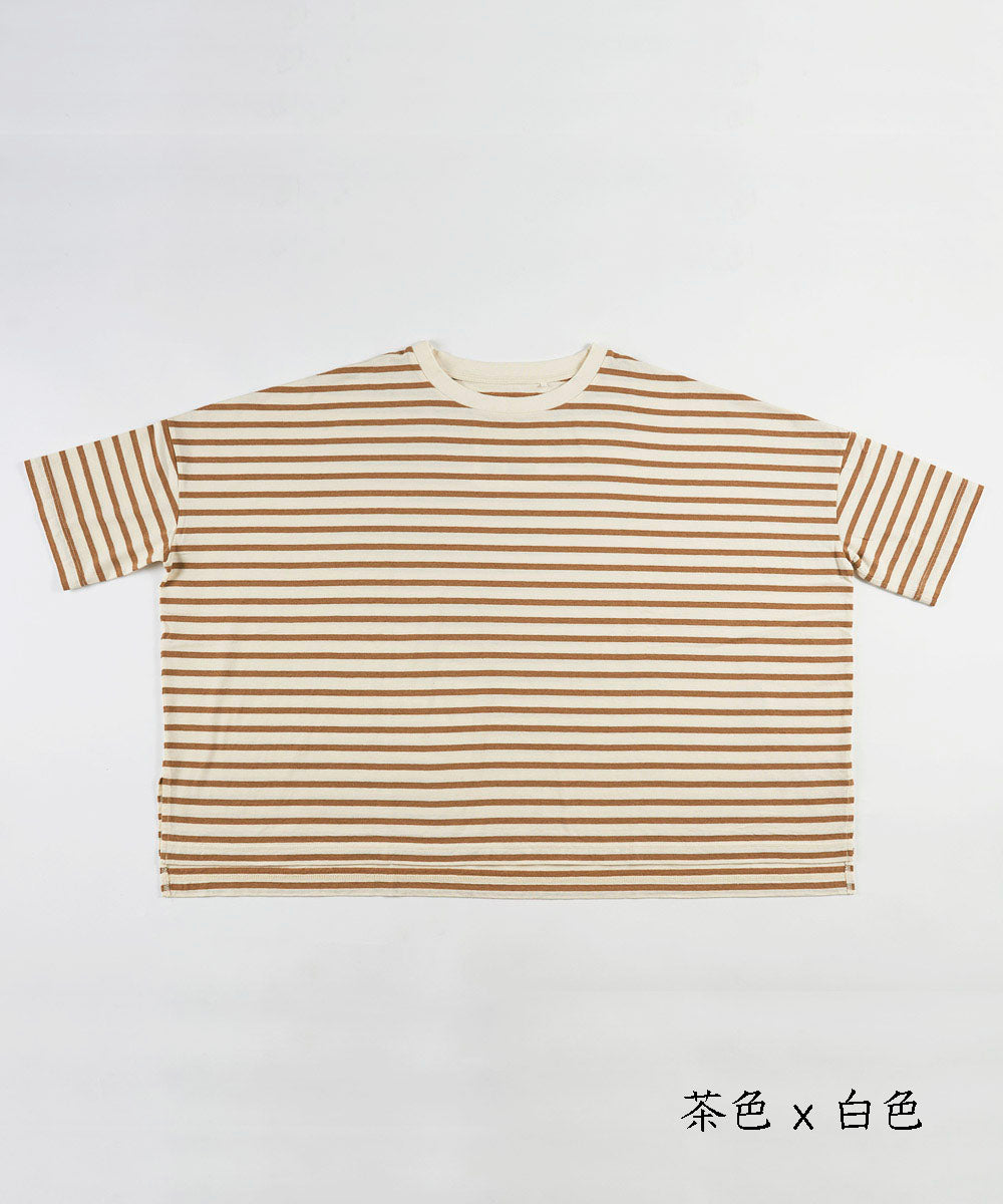 モイスト ボックス半袖Tシャツ ボーダー【レディース】