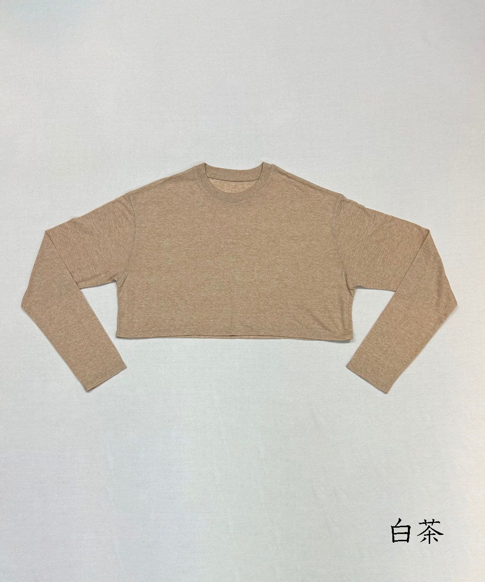 モイストショート丈長袖Tシャツ【天竺】