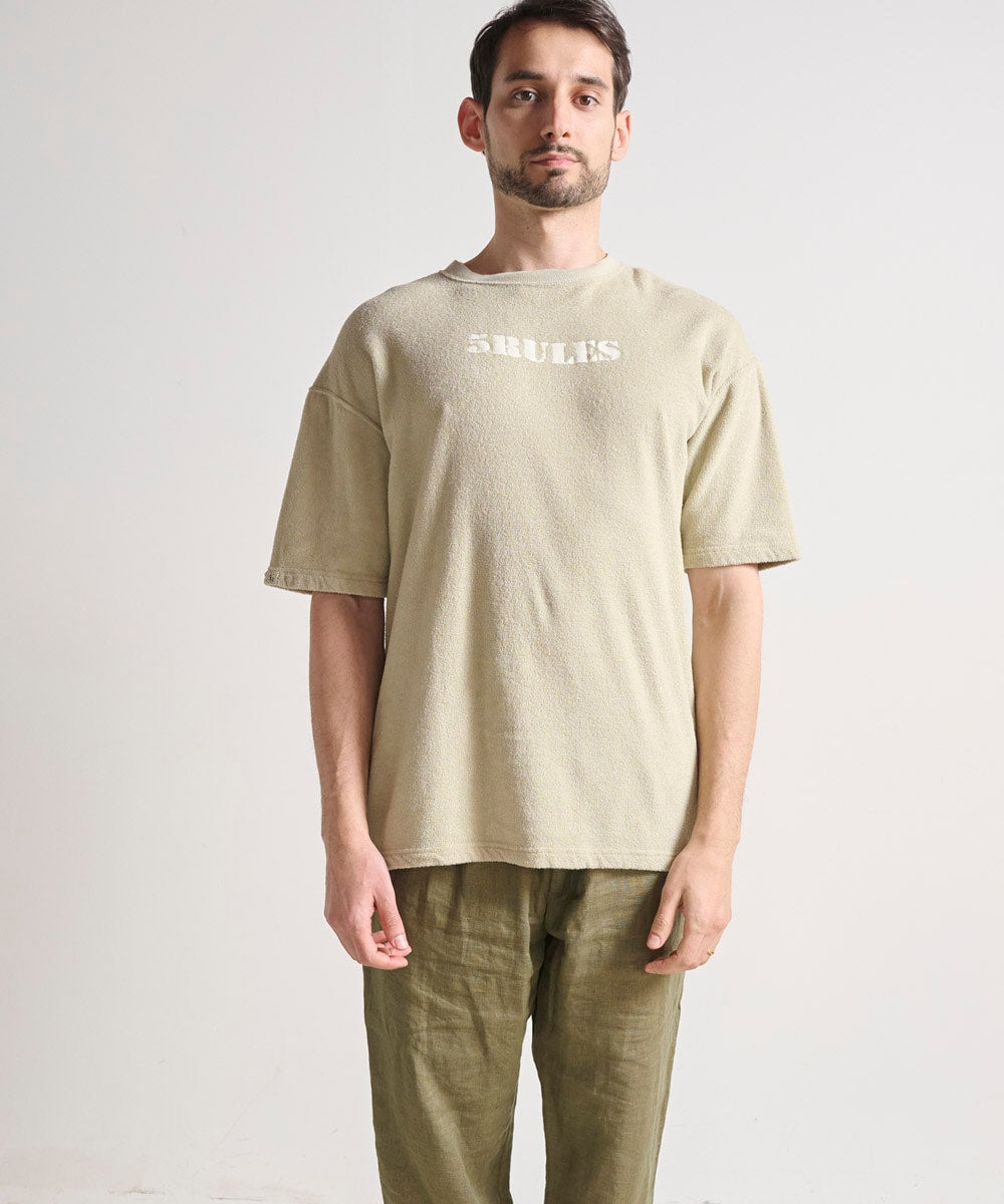 両面パイル半袖Tシャツ【コットン76%リネン24%】