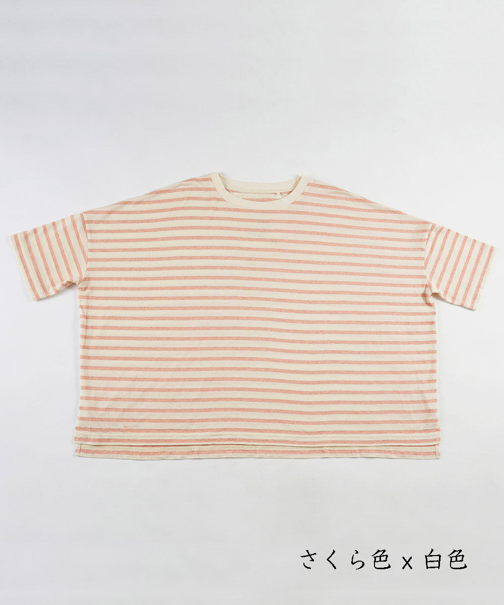モイスト ボックス半袖Tシャツ ボーダー【レディース】
