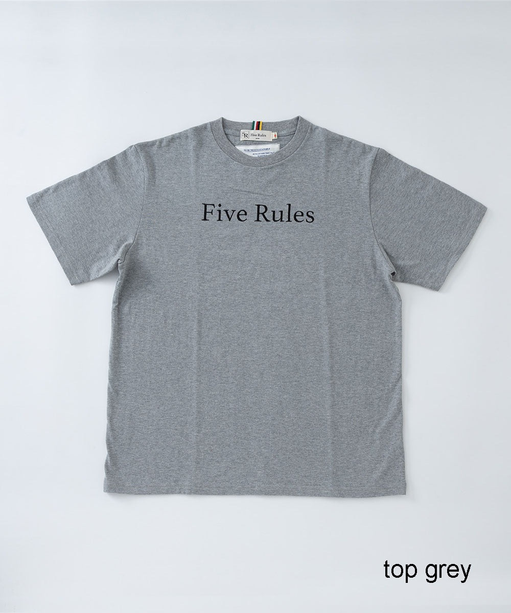 吊編み半袖Tシャツ(FiveRules刺繍)【コットン100%】