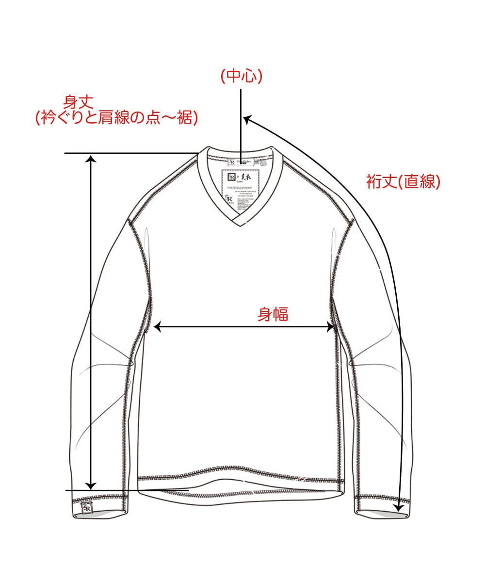 モイスト 重ねVネックTシャツ【天竺】【メンズ】