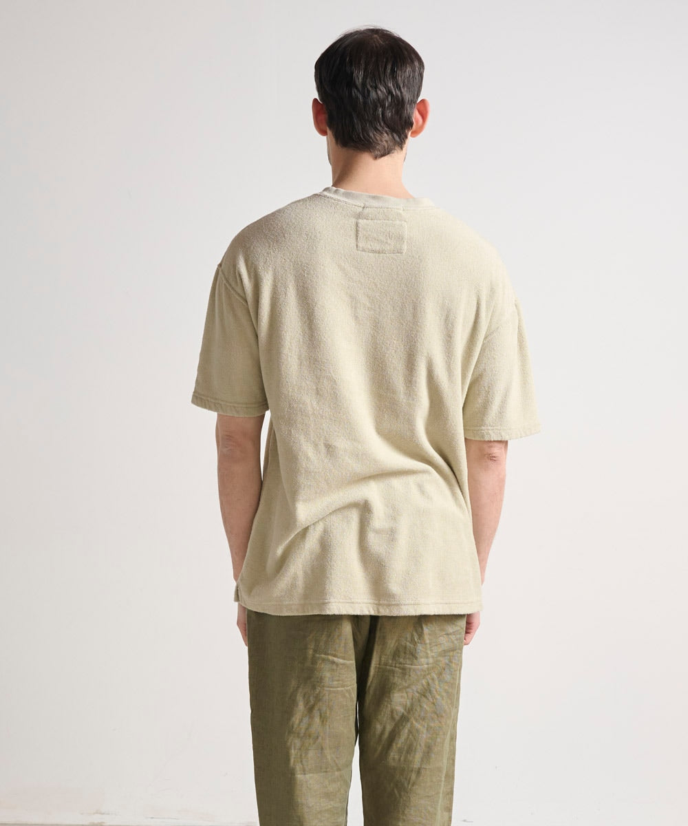 両面パイル半袖Tシャツ【コットン76%リネン24%】
