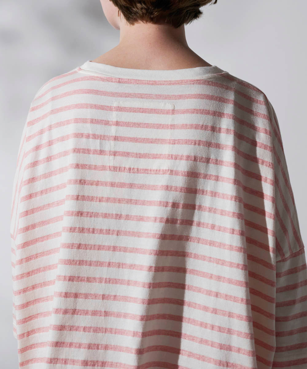 モイスト ボックス半袖Tシャツ ボーダー【レディース】