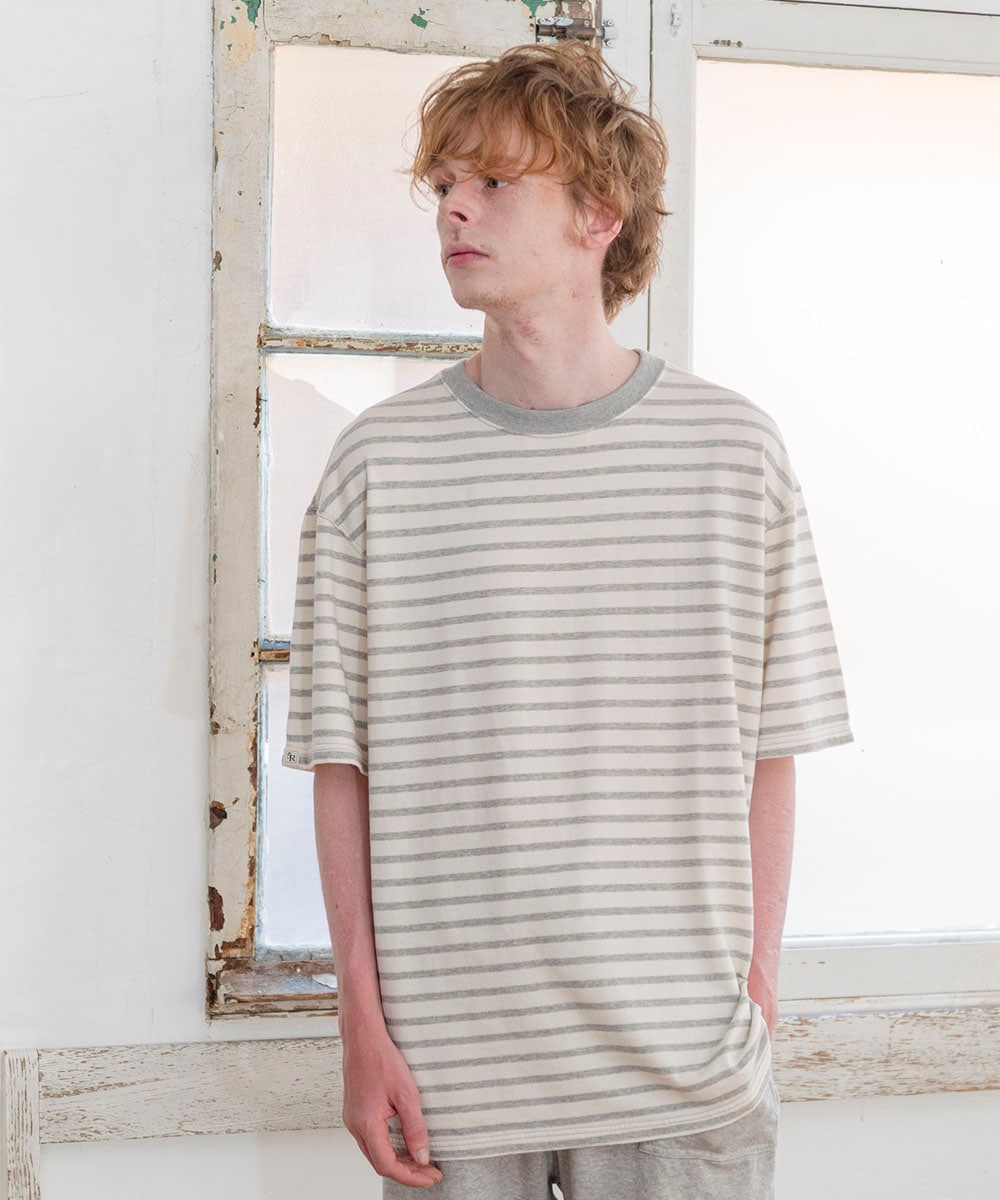 モイスト ボーダー半袖Tシャツ【メンズ】