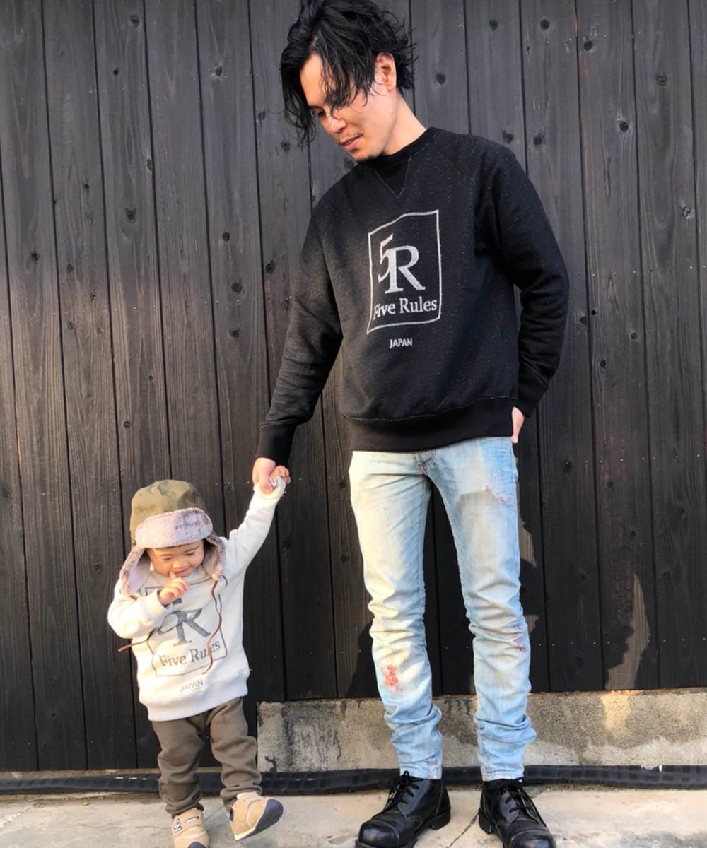 5Rロゴ・ラグラントレーナー【ジャガード裏毛】【コットン100%】