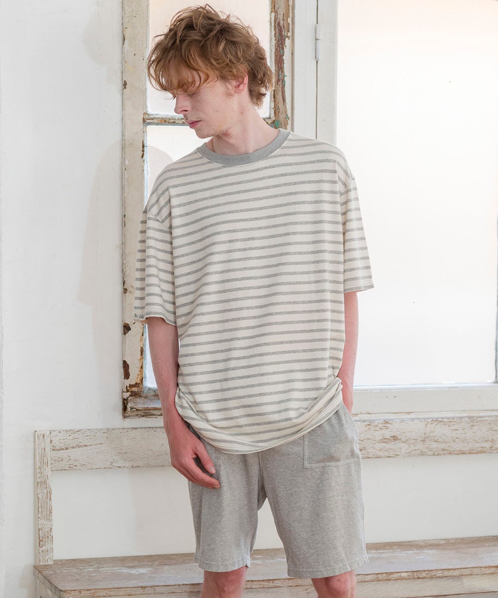モイスト ボーダー半袖Tシャツ【メンズ】