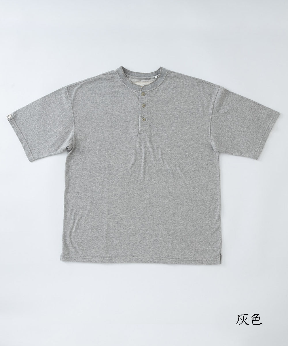 モイスト ヘンリーネック半袖Tシャツ【メンズ】