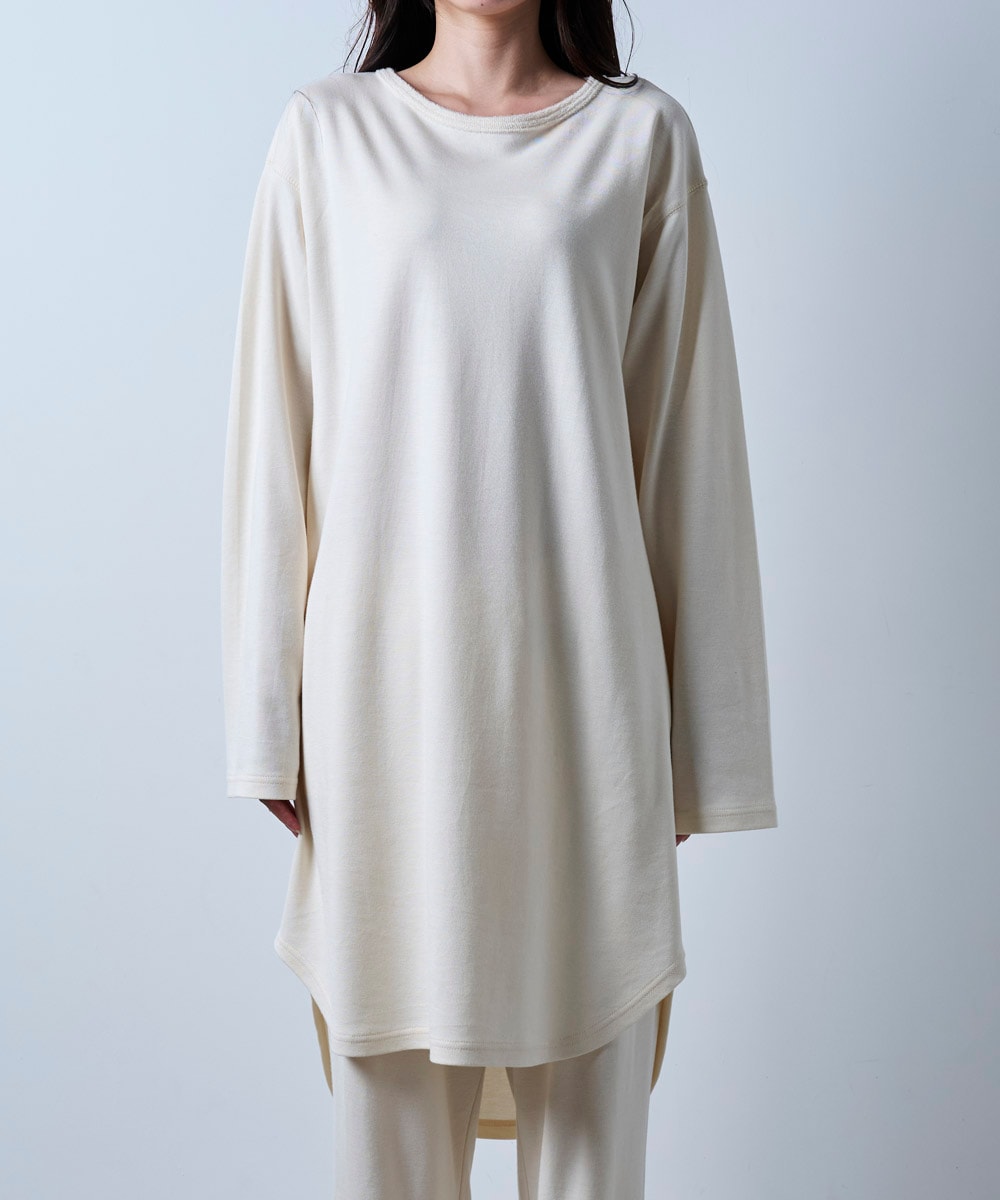 モイストチュニック丈長袖Tシャツ【ポンチ】