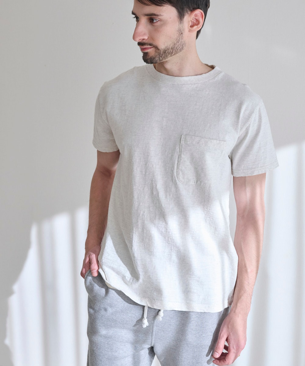 ポケット付Ｔシャツ【スラブ天竺】【コットン100%】